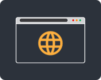 A golden globe icon in a browser
